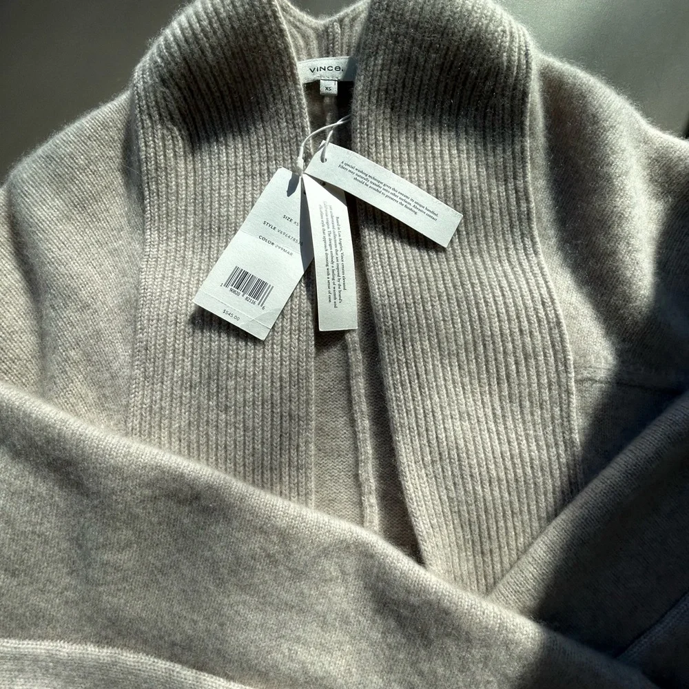 Vince Cream Cardigan Soft Knitted Layering Piece - Picture 6 of 10